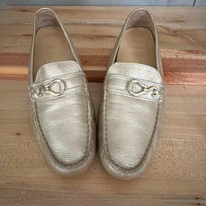 Cole Haan Women's Leather Loafer - Nike Air sole - Gold - Size 7.5